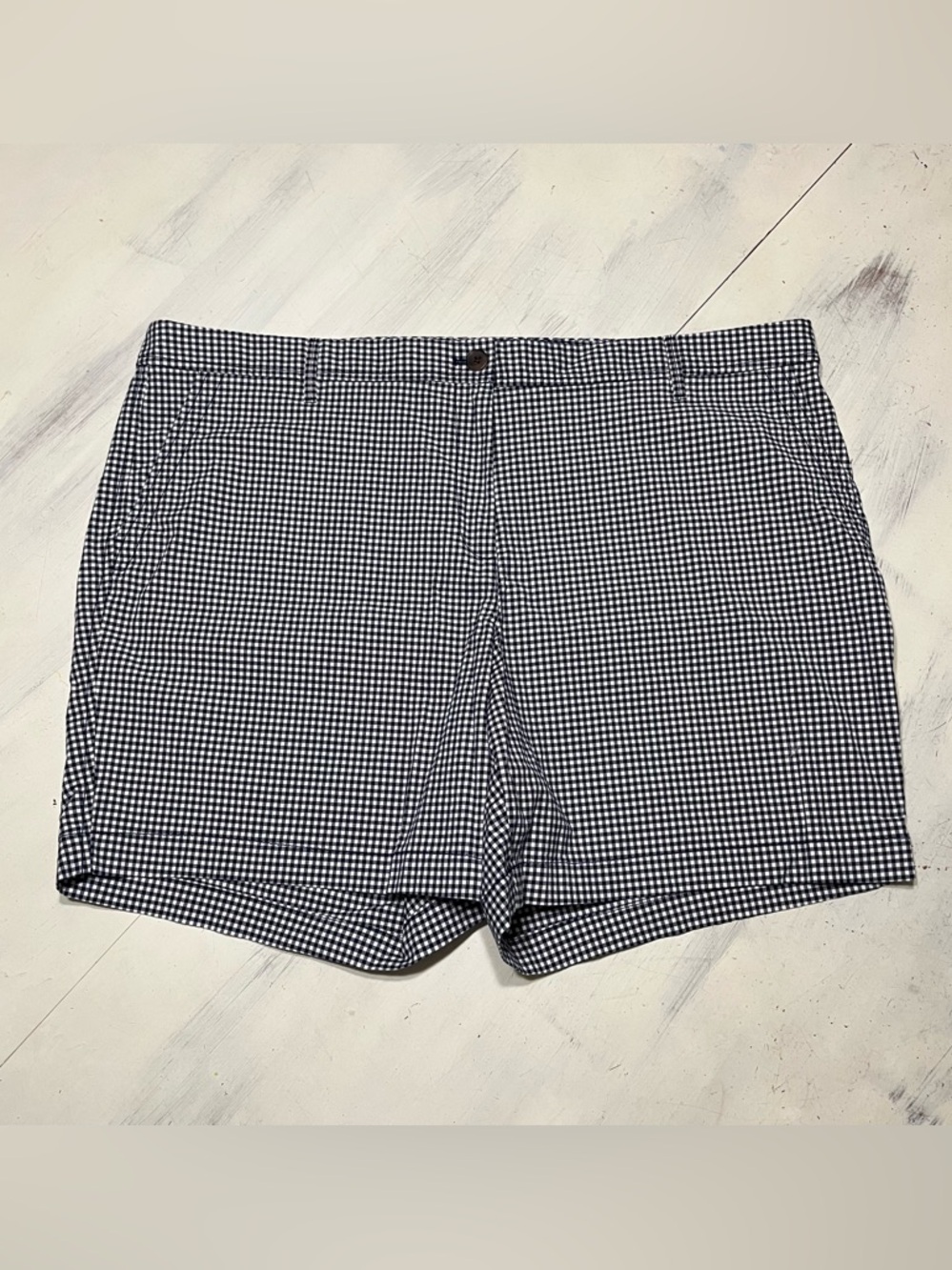 Talbots Gingham Check Relaxed Chino Shorts Cotton Stretch Sz 18W